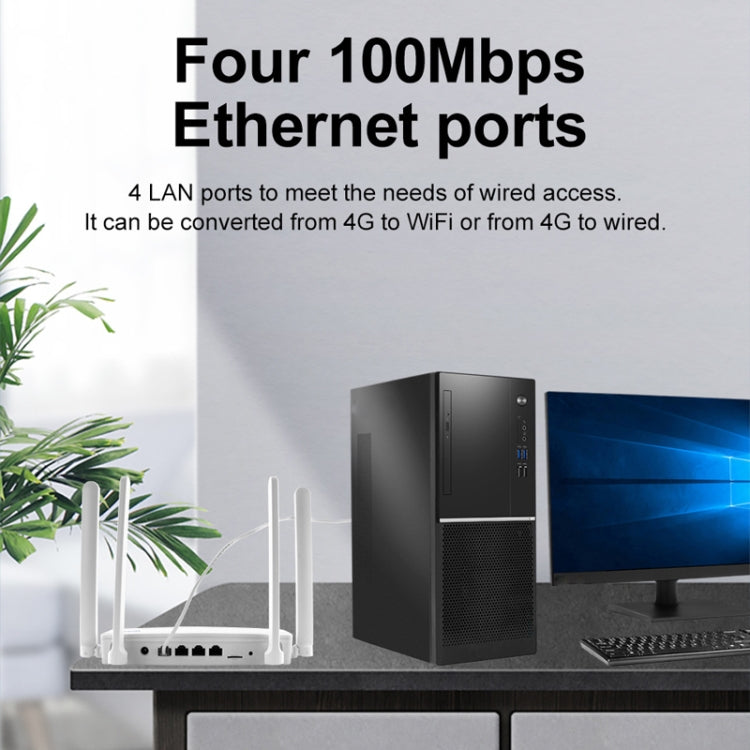 4G CPE Wireless Plug-In Router WiFi 6 Network Hotspot, EU Plug