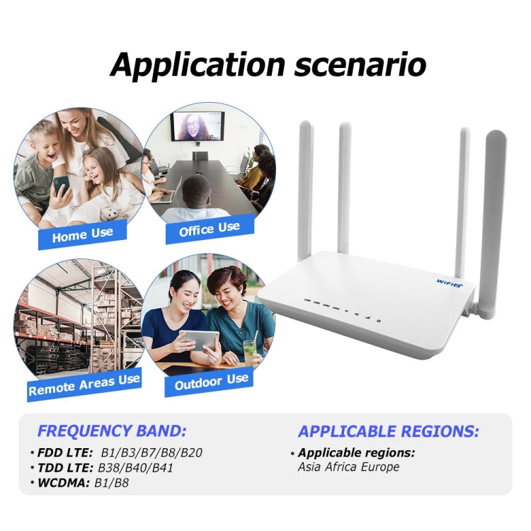 4G CPE Wireless Plug-In Router WiFi 6 Network Hotspot, EU Plug