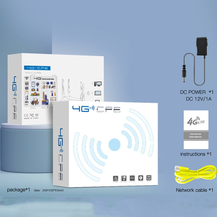 4G Wireless CPE Router Plug-in Mobile WiFi, EU Plug