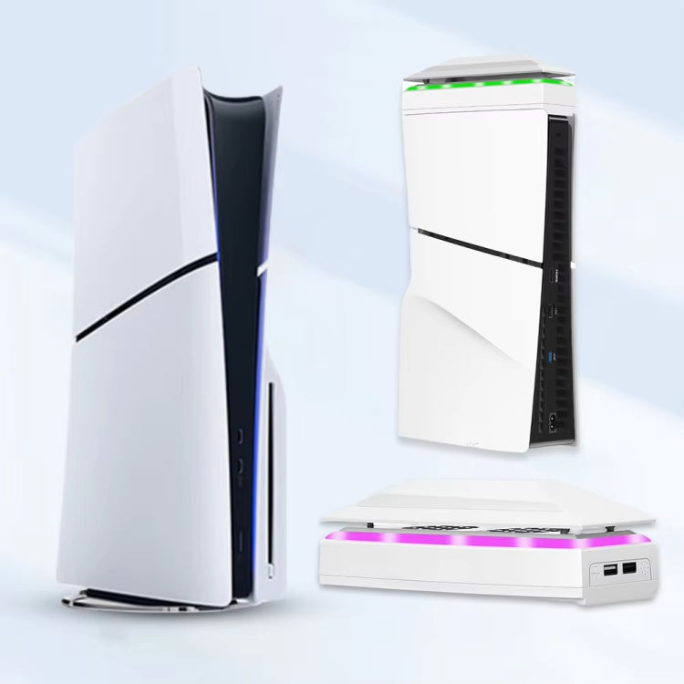 For PS5 Slim Top Dustproof Colorful Cooling Fan 3 Adjustable Speed