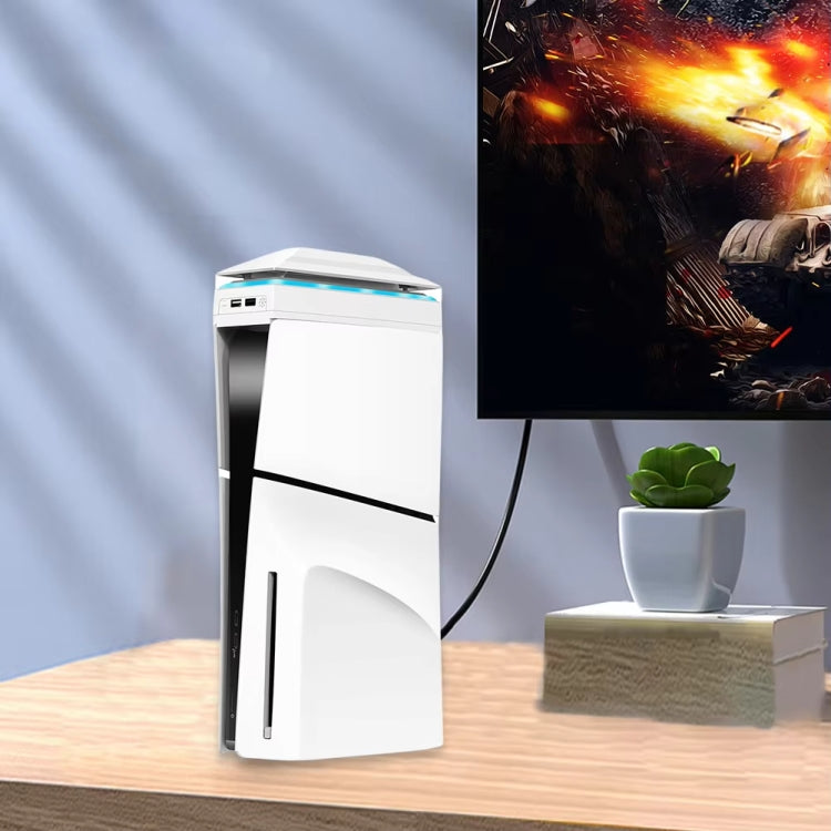 For PS5 Slim Top Dustproof Colorful Cooling Fan 3 Adjustable Speed