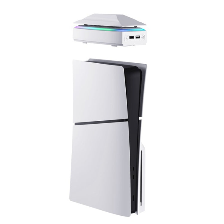 For PS5 Slim Top Dustproof Colorful Cooling Fan 3 Adjustable Speed