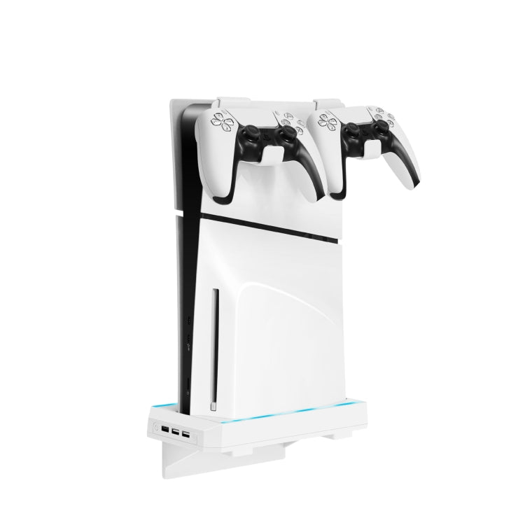 For PS5 Slim Console Wall-mounted Storage Rack With 3 USB2.0 Ports