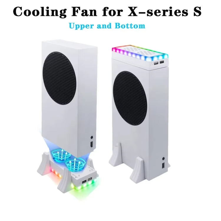 For XBOX Series S Console Base Cooling Fan Built-in LED Light Strip