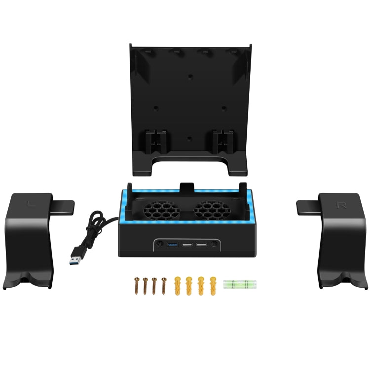 For XBOX Series S Wall Mounted Cooling RGB Multi-function Base With Fan and Hook