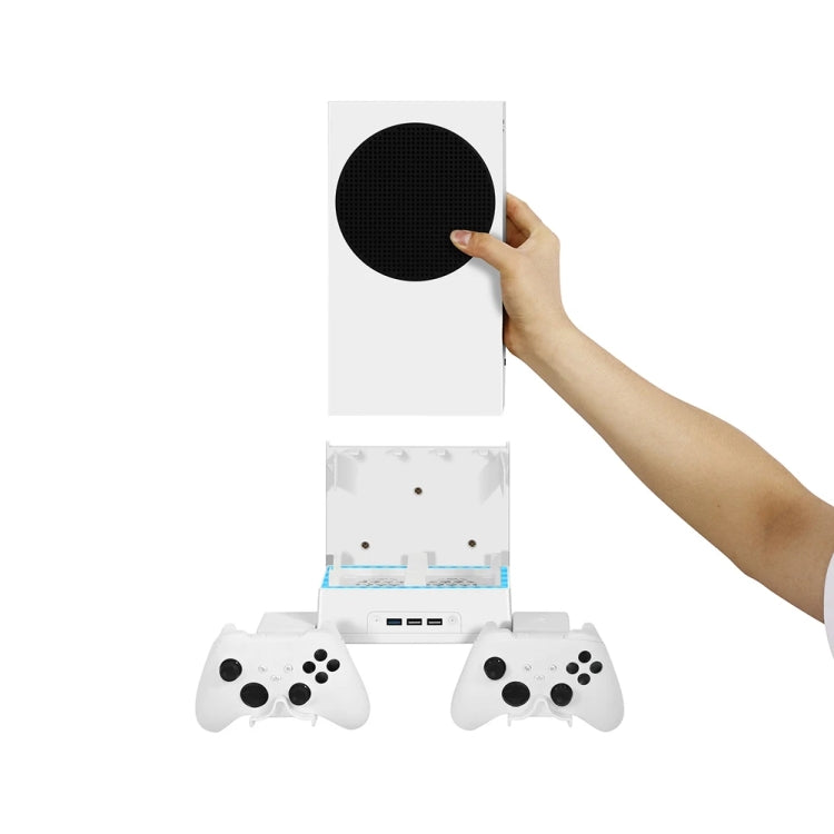 For XBOX Series S Wall Mounted Cooling RGB Multi-function Base With Fan and Hook