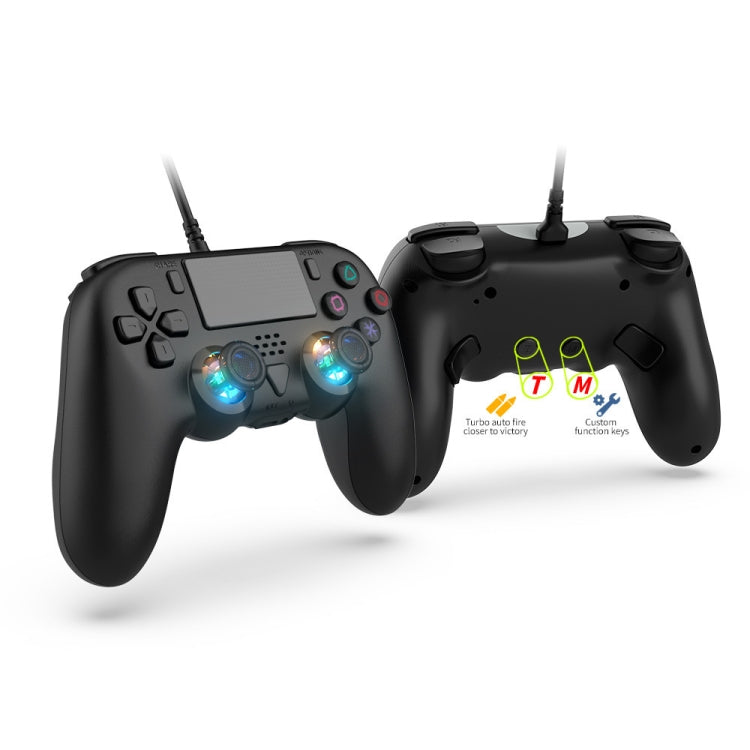 For PS5 / PS5 Slim / PC Wired Controller with Macro Programming Six-axis Gyro