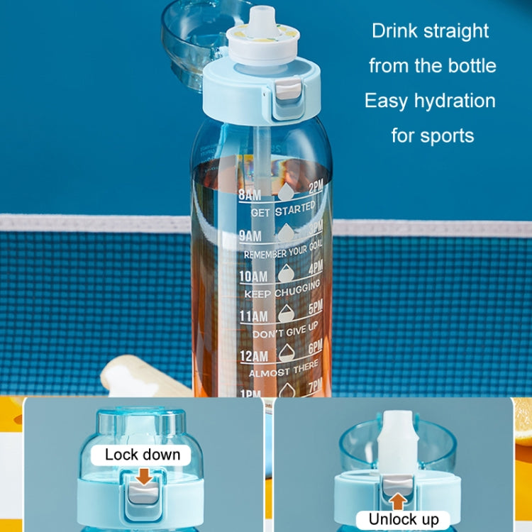 1000ml Large Capacity Fruity Water Bottle With 7 Flavor Rings Straw Drinking Cup Tritan Flavored Water Mug