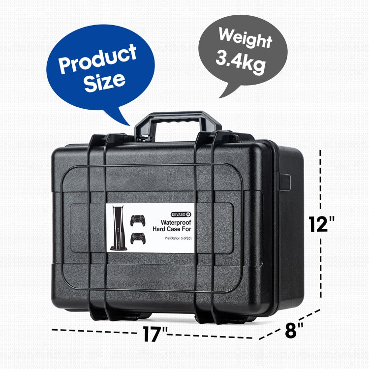 DEVASO Game Console Storage Box Hard-shell Waterproof Handheld Case