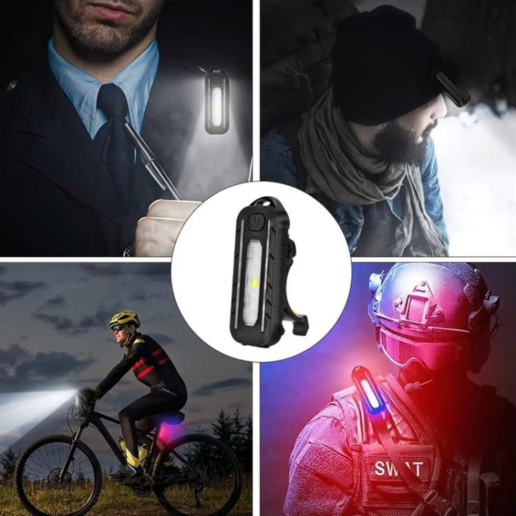 LED Shoulder Flashlight Bike Tail Light Type-C Recharge Outdoor Flashlight With Clip Patrol Safety Warning Lamp