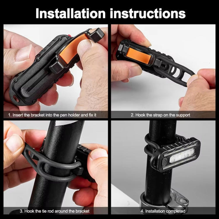 LED Shoulder Flashlight Bike Tail Light Type-C Recharge Outdoor Flashlight With Clip Patrol Safety Warning Lamp