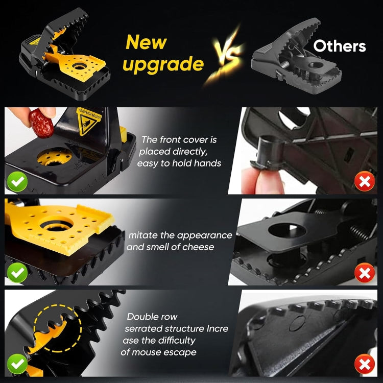 4pcs /Box Plastic Mousetrap Reusable Instant Kill Traps for Mouse Rat