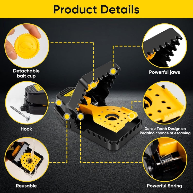 4pcs /Box Plastic Mousetrap Reusable Instant Kill Traps for Mouse Rat