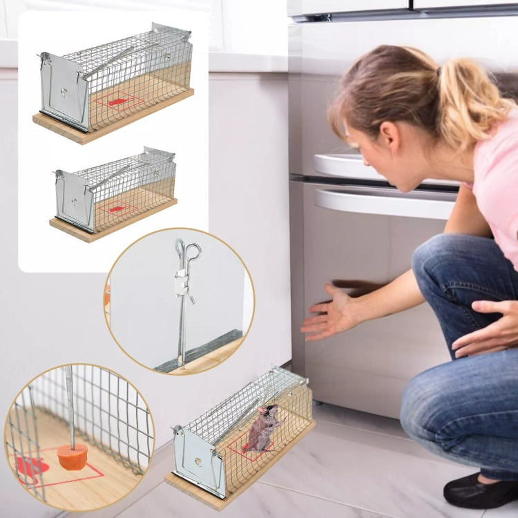 Wooden Mousetrap Cage Live Animal Humane Trap Catch