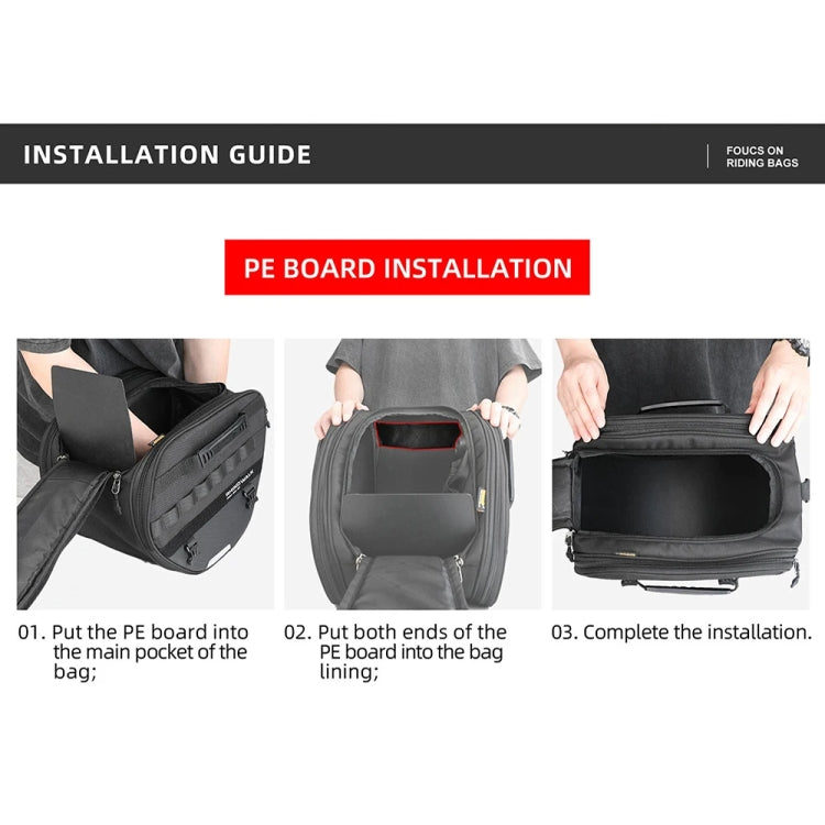 Rhinowalk MTR5001 15L Scooter Front Bag Large Capacity Curved Beam Motorcycle Rear Seat Bag