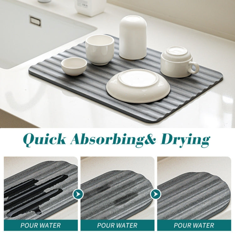 Diatomite Kitchen Drying Mat Drainage Countertop Pad Quick Dry Coaster Bathroom Hard Floor Mat
