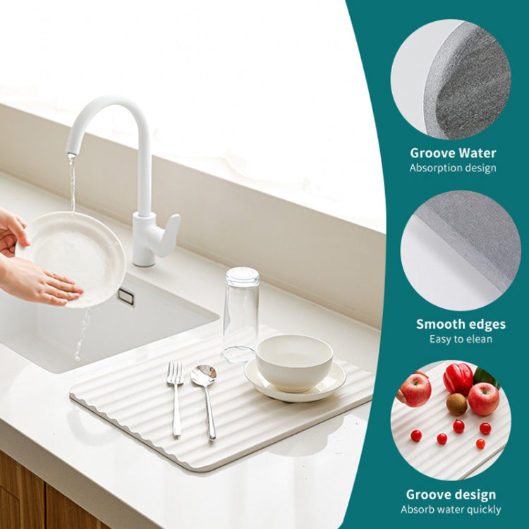 Diatomite Kitchen Drying Mat Drainage Countertop Pad Quick Dry Coaster Bathroom Hard Floor Mat