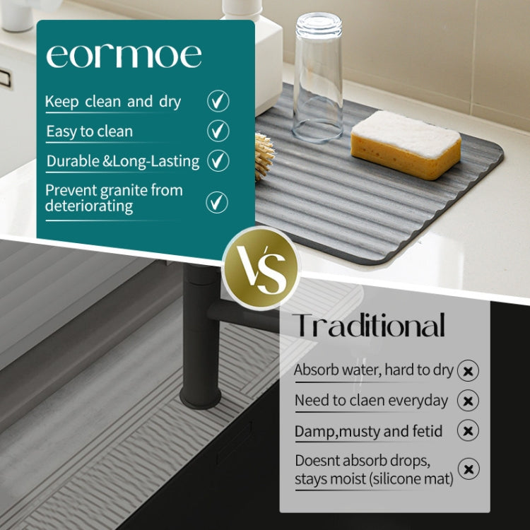 Diatomite Kitchen Drying Mat Drainage Countertop Pad Quick Dry Coaster Bathroom Hard Floor Mat