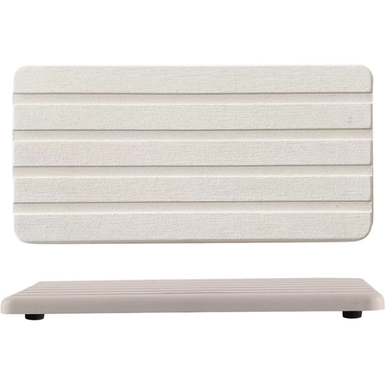 2pcs /Set Absorbent Diatomite Coaster Rectangular Recessed Quick-Drying Stone Sink Toiletries Placemat