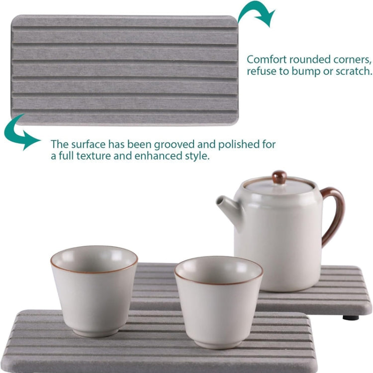 2pcs /Set Absorbent Diatomite Coaster Rectangular Recessed Quick-Drying Stone Sink Toiletries Placemat