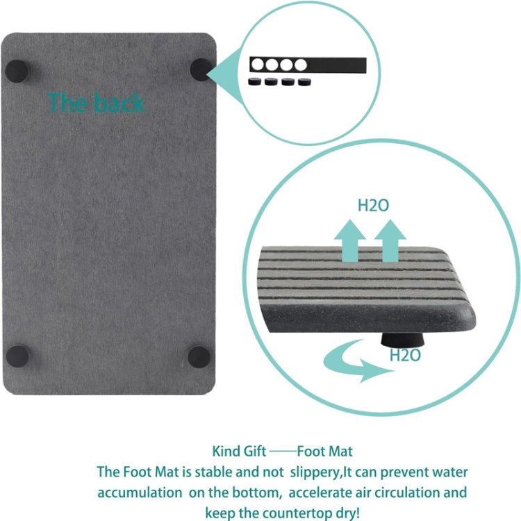 2pcs /Set Absorbent Diatomite Coaster Rectangular Recessed Quick-Drying Stone Sink Toiletries Placemat