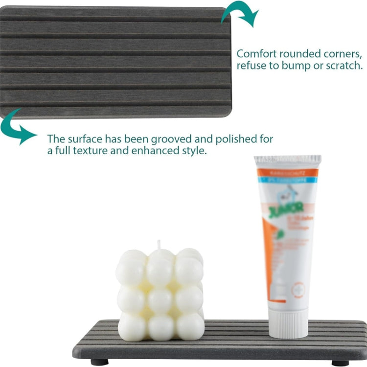 2pcs /Set Absorbent Diatomite Coaster Rectangular Recessed Quick-Drying Stone Sink Toiletries Placemat