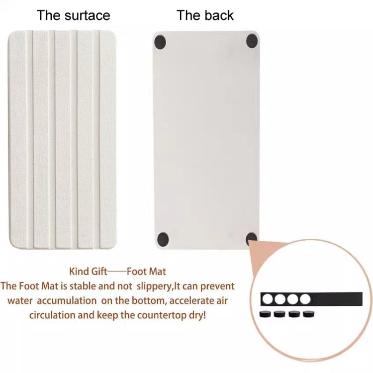 2pcs /Set Absorbent Diatomite Coaster Rectangular Recessed Quick-Drying Stone Sink Toiletries Placemat