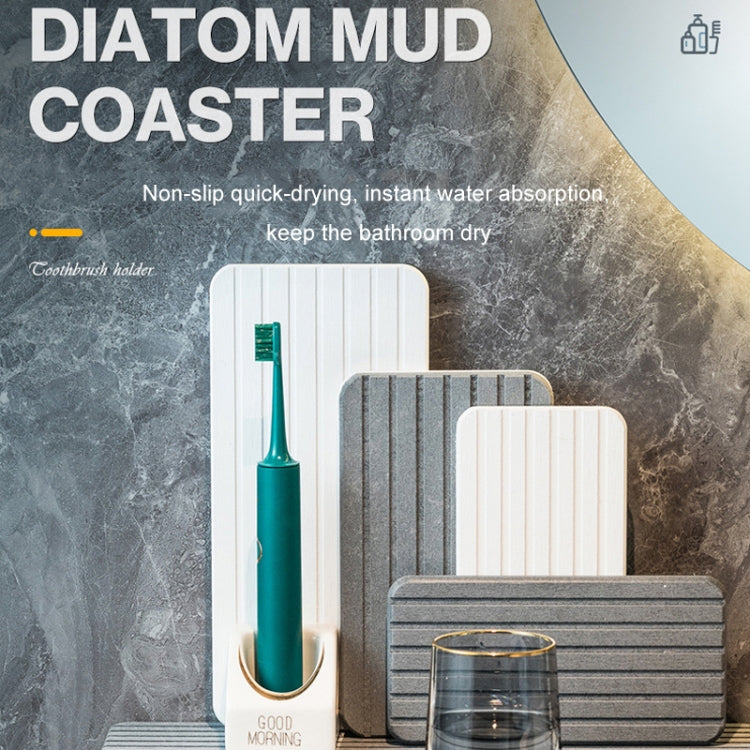 2pcs /Set Absorbent Diatomite Coaster Rectangular Recessed Quick-Drying Stone Sink Toiletries Placemat