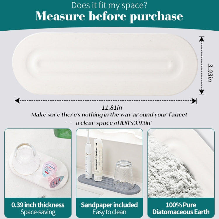 3pcs /Set Bathroom Countertop Absorbent Mat Kitchen Diatomite Drying Mat Faucet Sink Quick Drying Stone Tray