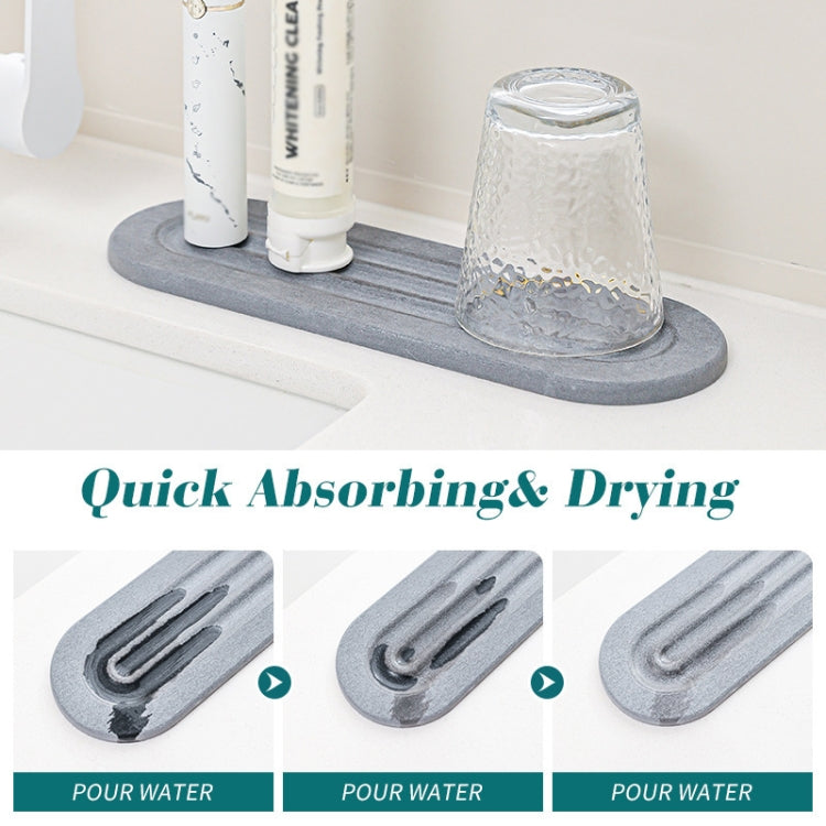 3pcs /Set Bathroom Countertop Absorbent Mat Kitchen Diatomite Drying Mat Faucet Sink Quick Drying Stone Tray