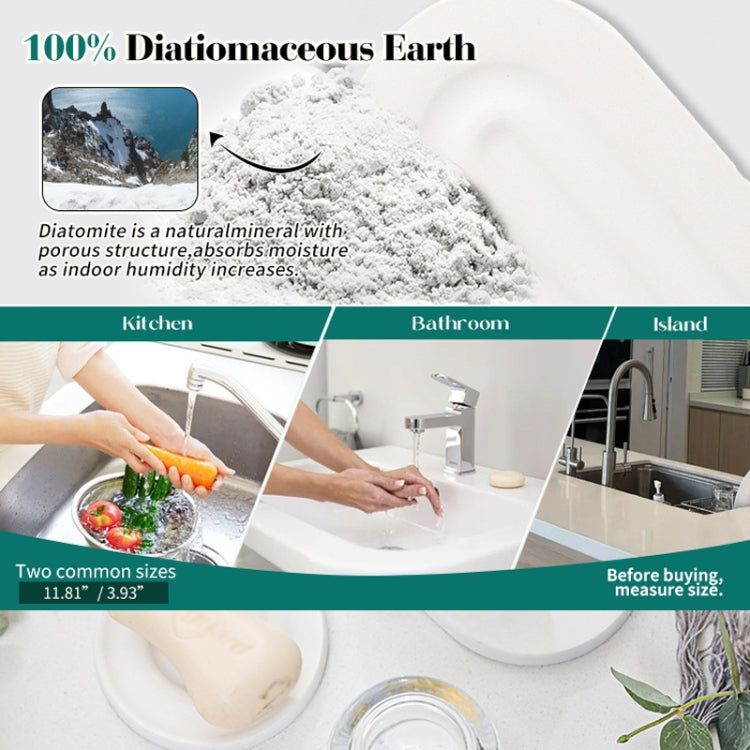 3pcs /Set Bathroom Countertop Absorbent Mat Kitchen Diatomite Drying Mat Faucet Sink Quick Drying Stone Tray