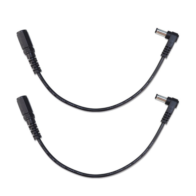2pcs DC 5.5 x 2.1mm Straight To Bend Adapter Cable Male To Female Power Cord Extension Cord