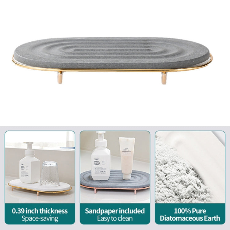Diatomaceous Earth Countertop Water Absorbing Drying Mat Shelf Bathroom Sink Drainage Mat