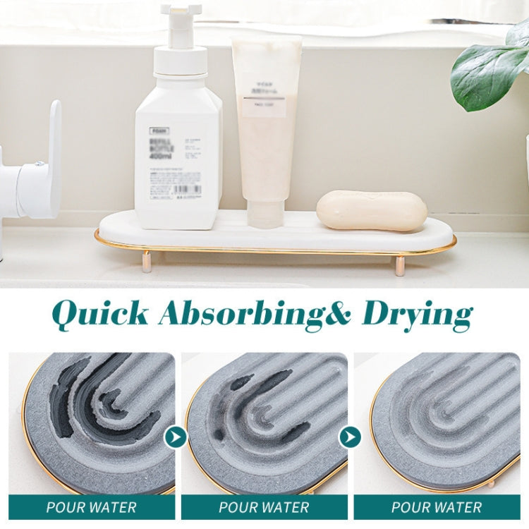 Diatomaceous Earth Countertop Water Absorbing Drying Mat Shelf Bathroom Sink Drainage Mat