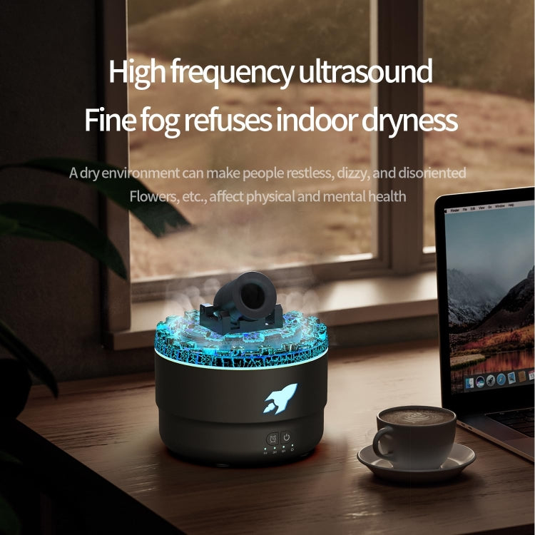Turret Shape Aromatherapy Humidifier With 3-speed Timer 7-color Atmosphere Light