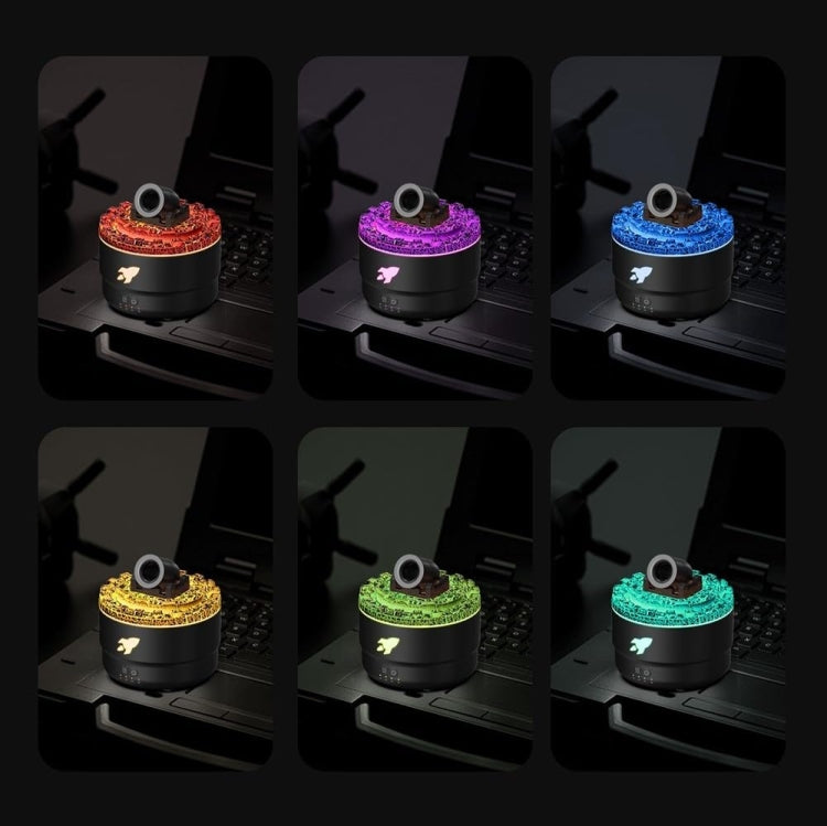 Turret Shape Aromatherapy Humidifier With 3-speed Timer 7-color Atmosphere Light