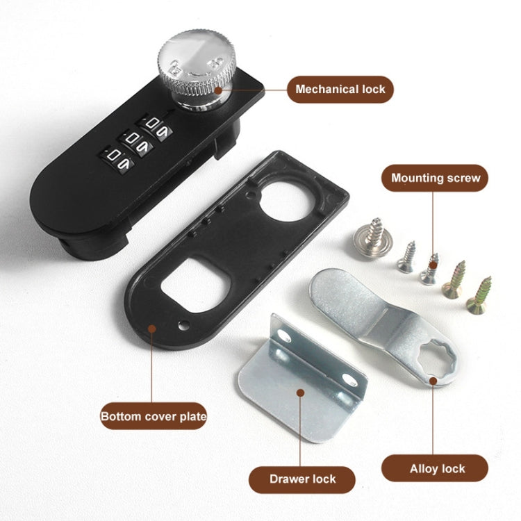 Home Drawer Locker Mechanical Dial And Quarter Turn Combination Lock