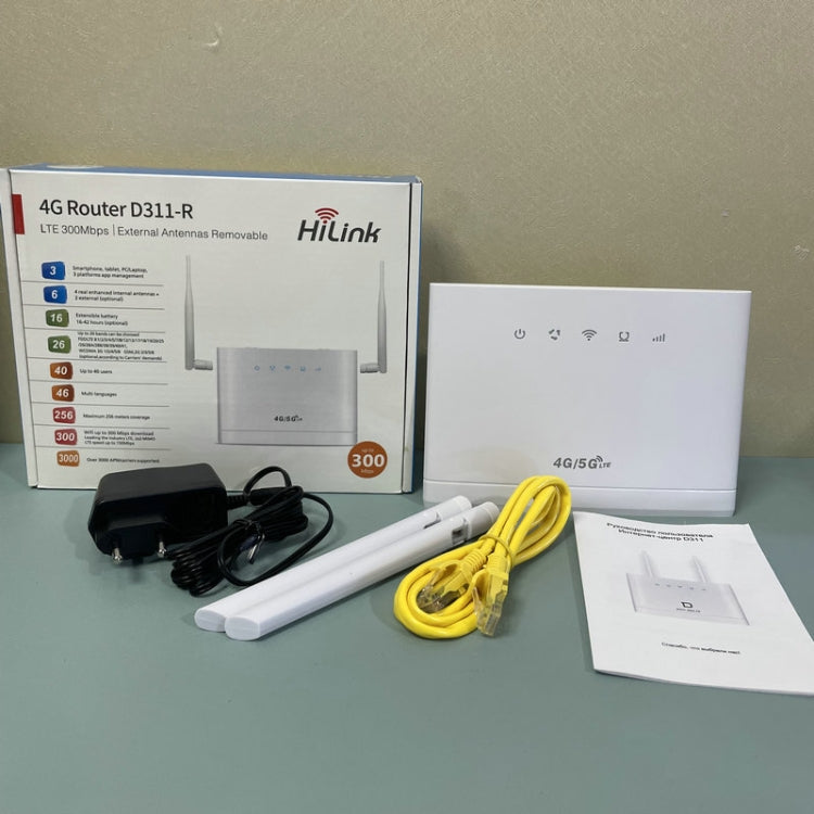 4G CPE SIM Card Mobile Wireless Router Antenna Detachable, EU Plug