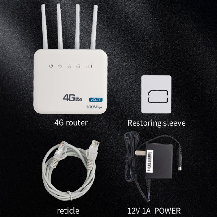 4G WiFi6 VOLTE CPE Wireless SIM Card Router With RJ45+RJ11, US Plug