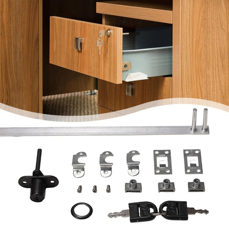 Home Office Desk Drawer Triple Connect File Cabinet Lock