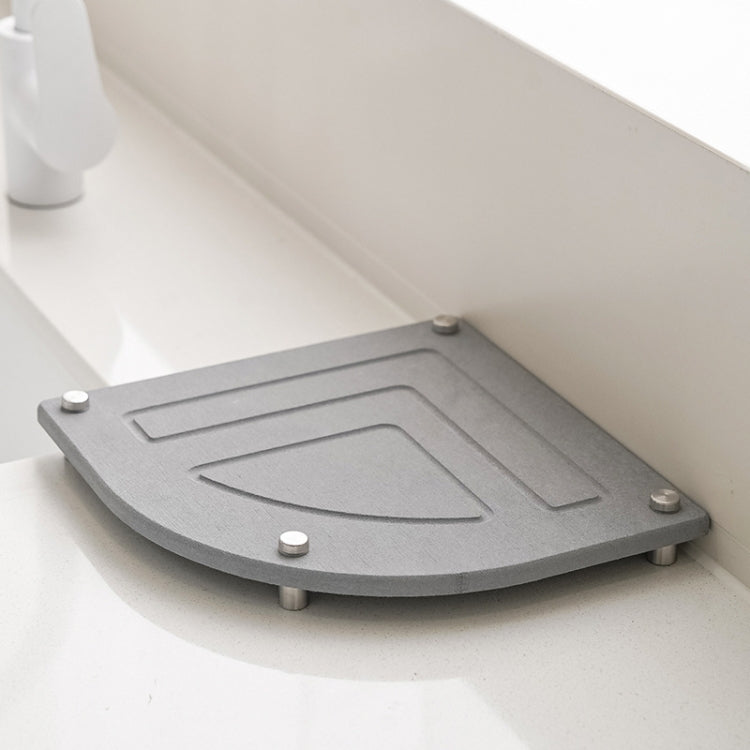 Bathroom Countertop Drying Mat Diatomite Water-Absorbent Quick-Drying Coaster Fan Shaped Drainage Mat