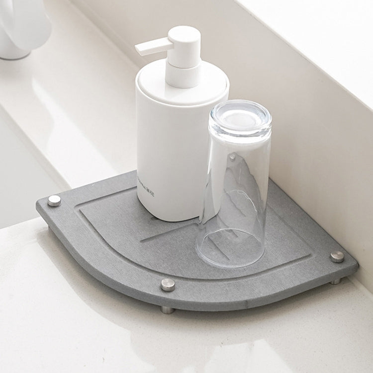 Bathroom Countertop Drying Mat Diatomite Water-Absorbent Quick-Drying Coaster Fan Shaped Drainage Mat