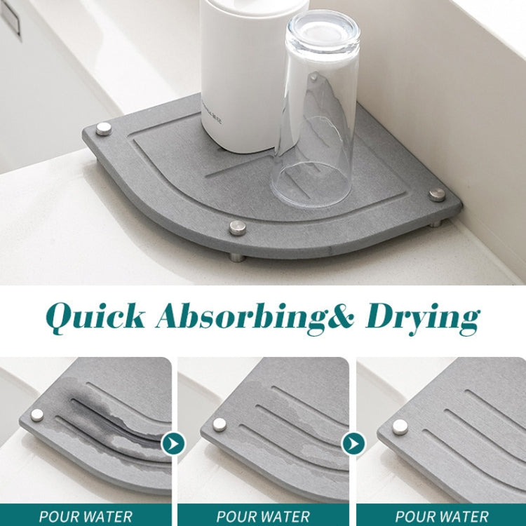 Bathroom Countertop Drying Mat Diatomite Water-Absorbent Quick-Drying Coaster Fan Shaped Drainage Mat