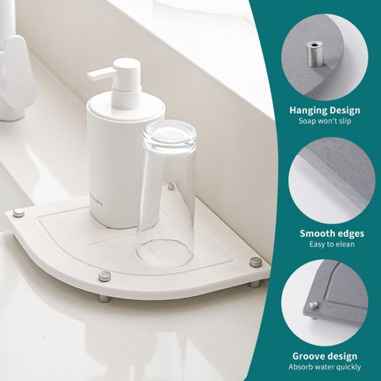 Bathroom Countertop Drying Mat Diatomite Water-Absorbent Quick-Drying Coaster Fan Shaped Drainage Mat