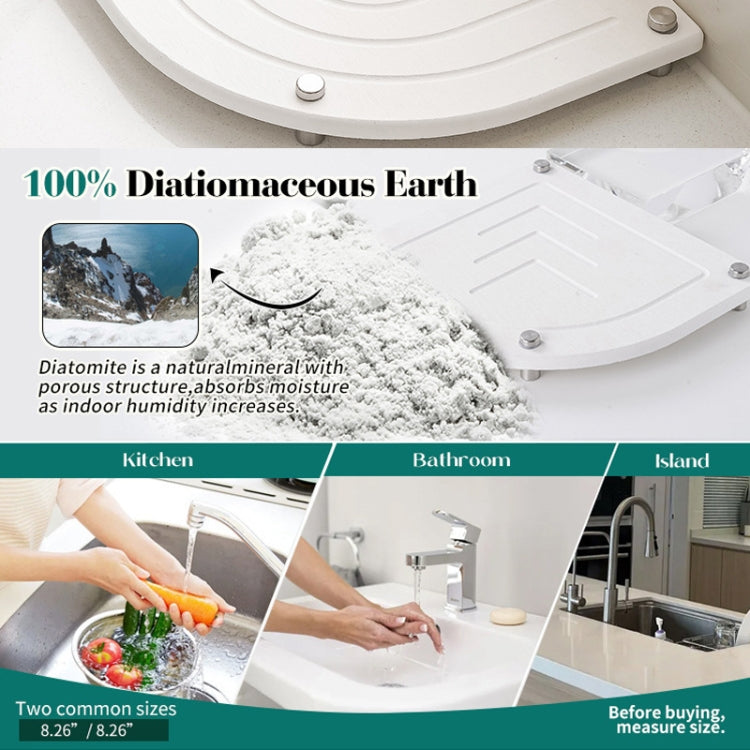 Bathroom Countertop Drying Mat Diatomite Water-Absorbent Quick-Drying Coaster Fan Shaped Drainage Mat
