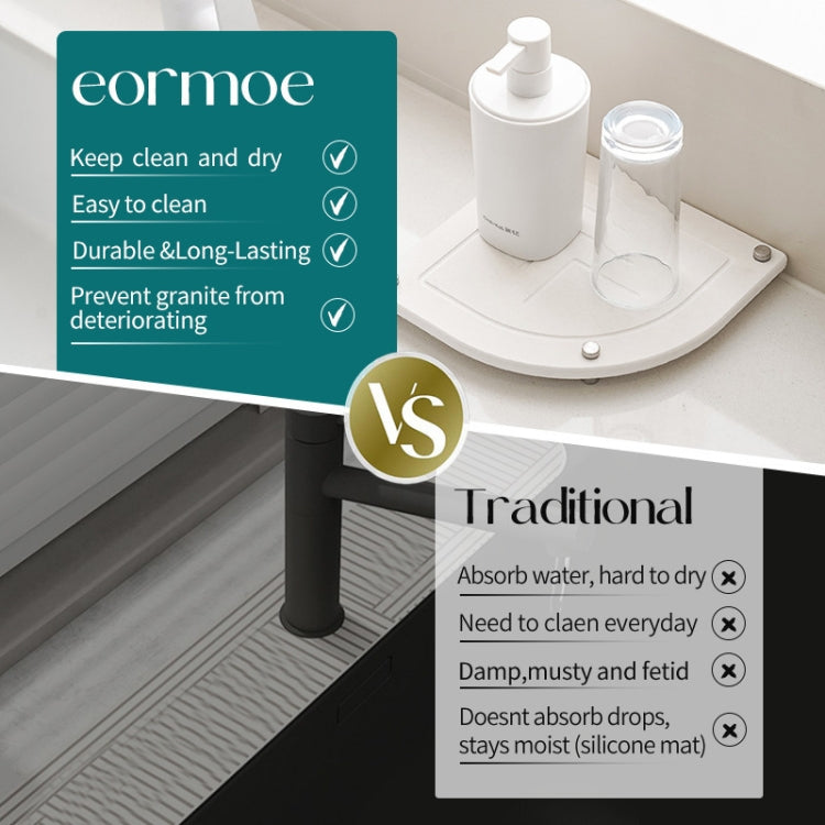 Bathroom Countertop Drying Mat Diatomite Water-Absorbent Quick-Drying Coaster Fan Shaped Drainage Mat