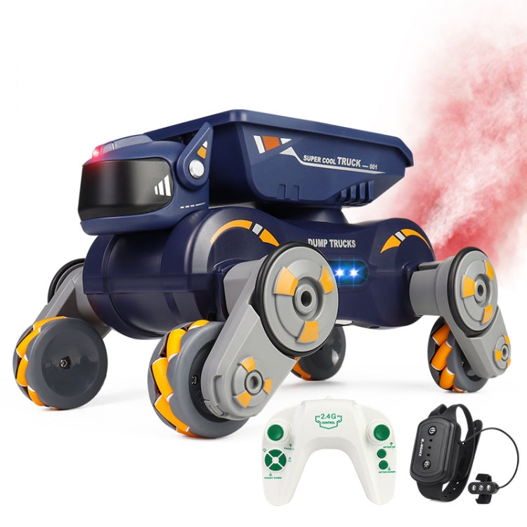 Eight Wheel Stunt Robot Dog Smart Gesture Sensor RC Kids Toy Car With Lights Music Spray Car