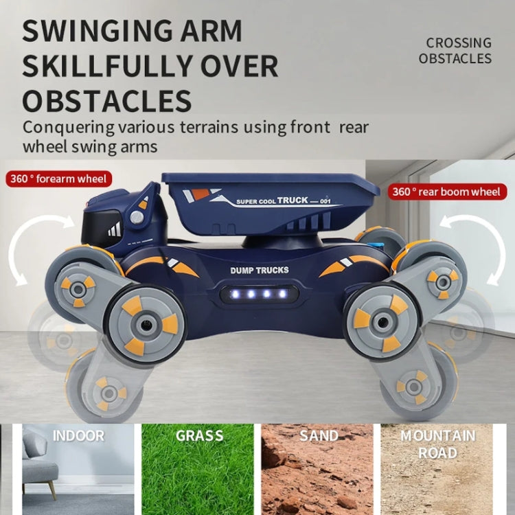 Eight Wheel Stunt Robot Dog Smart Gesture Sensor RC Kids Toy Car With Lights Music Spray Car