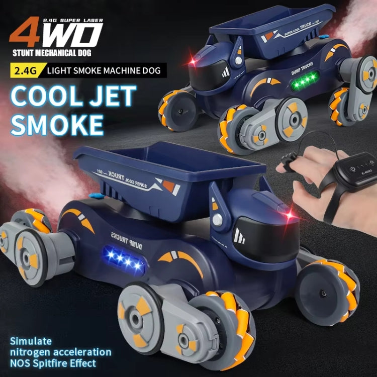 Eight Wheel Stunt Robot Dog Smart Gesture Sensor RC Kids Toy Car With Lights Music Spray Car