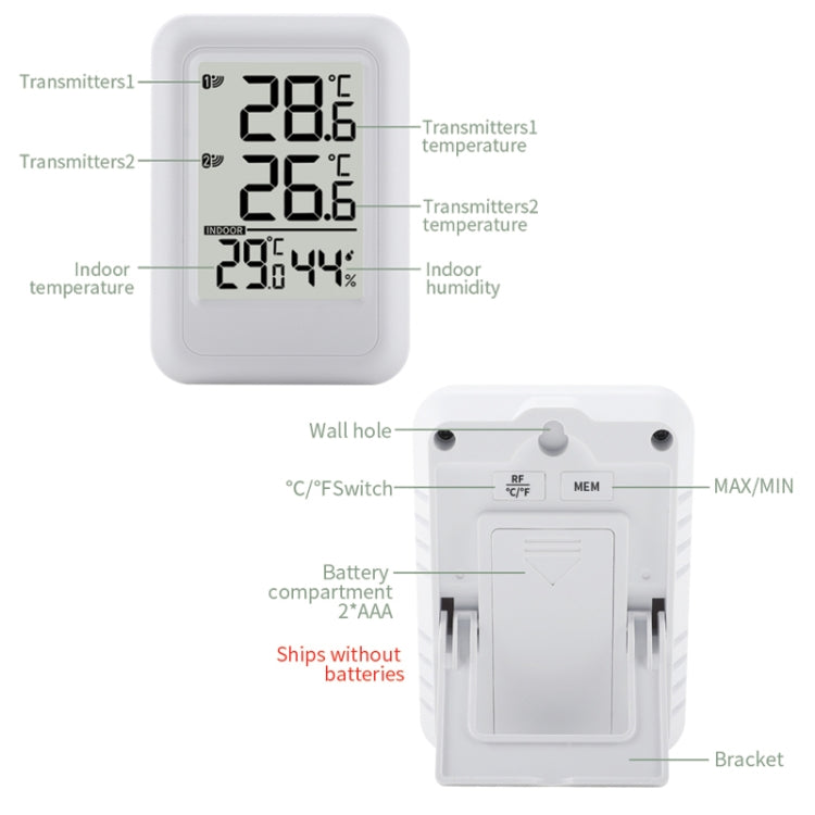 TS-FT0402 2-In-1 Home Wireless Digital Thermometer Wall-Mounted Greenhouse Thermometer